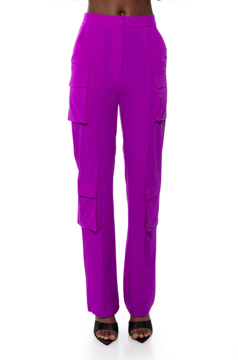 VIOLET HIGH WAIST CARGO PANT