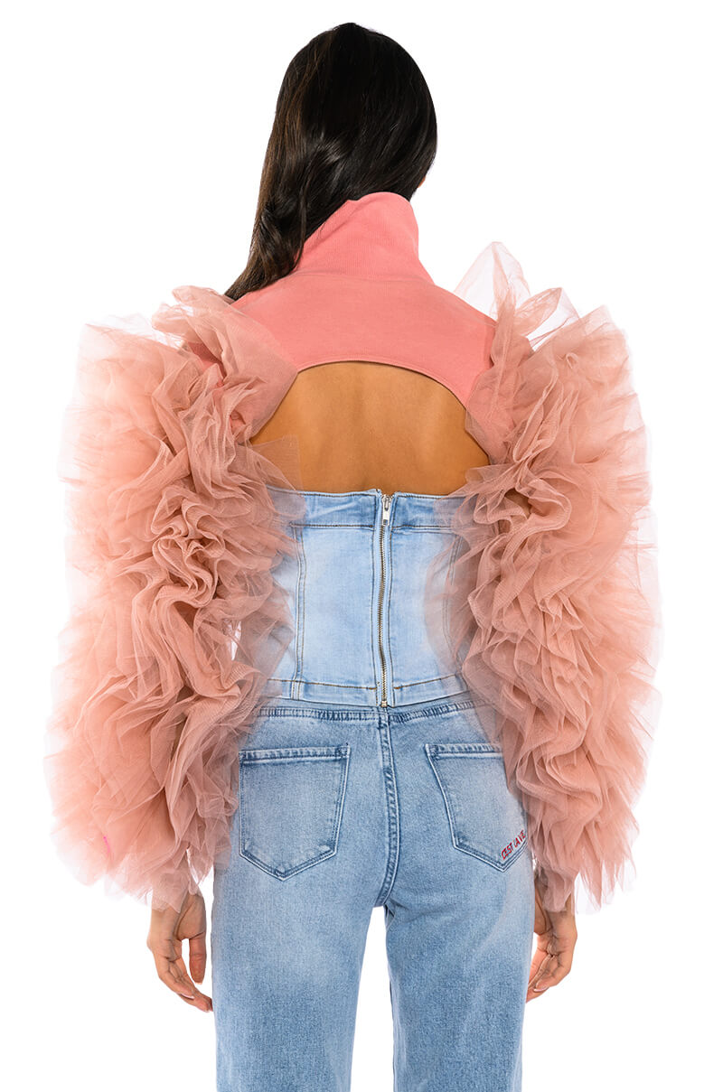VIRGO RUFFLE SLEEVE LAYERING TOP