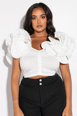 VIVIANA OFF THE SHOULDER RUFFLE DETAIL BLOUSE