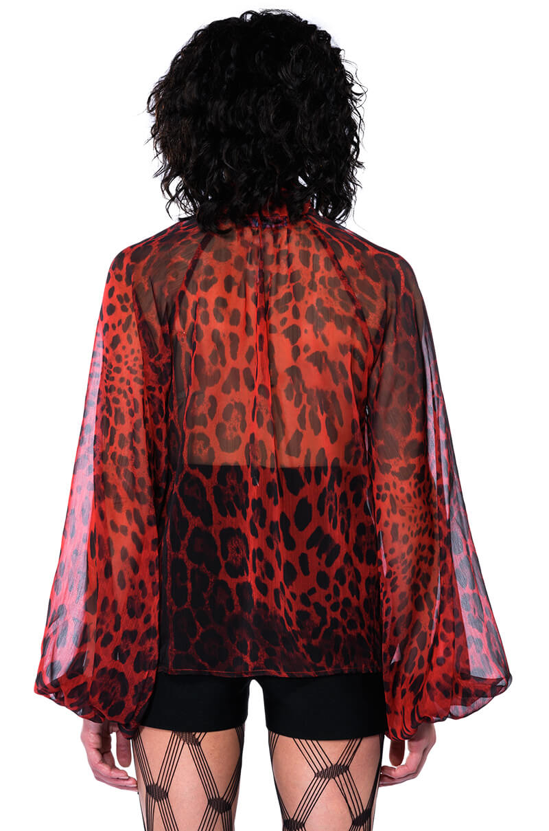 CAITLYNN TIE NECK SHEER BLOUSE