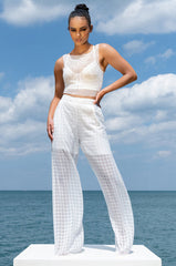 WANDERLUST SLEEVELESS MESH BOAT NECK CROP TOP