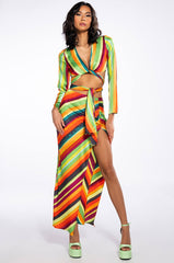 WANT YOU TO WANT ME MIDI SKIRT WITH HIGH SLIT