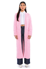 WARM N FUZZY BRAID PATTERN KNIT CARDIGAN