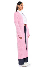 WARM N FUZZY BRAID PATTERN KNIT CARDIGAN