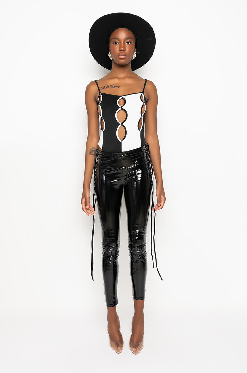WASHPOPPIN VINYL LACE UP LEGGING