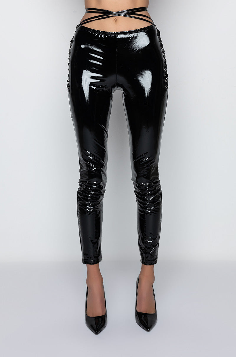 WASHPOPPIN VINYL LACE UP LEGGING