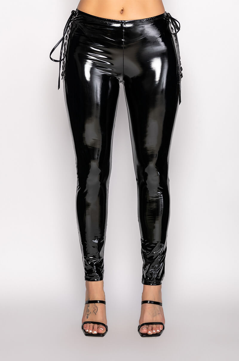 WASHPOPPIN VINYL LACE UP LEGGING