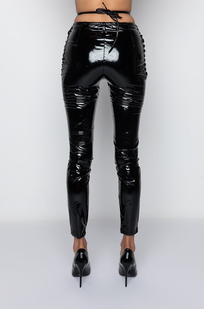 WASHPOPPIN VINYL LACE UP LEGGING