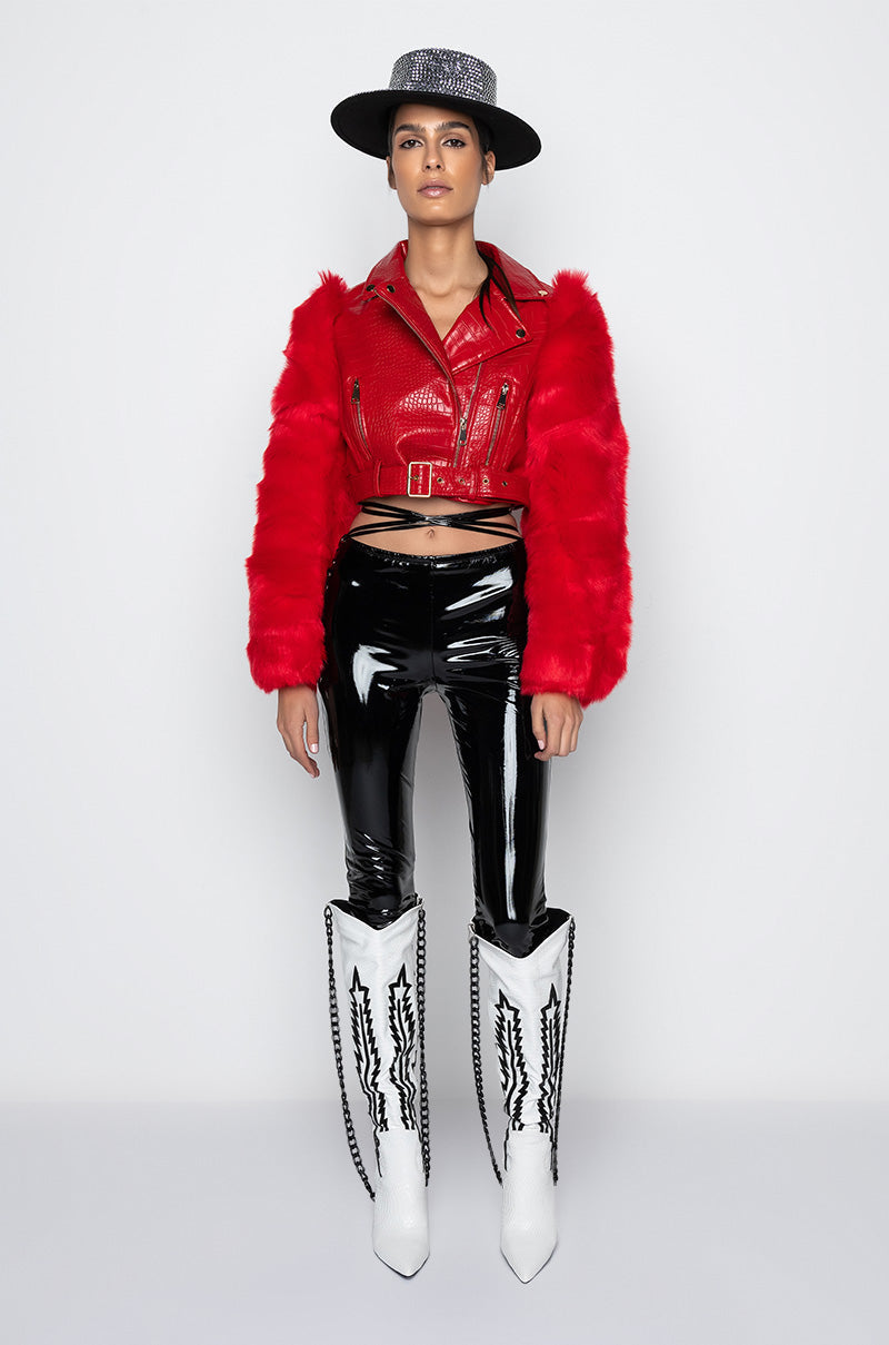 WASHPOPPIN VINYL LACE UP LEGGING