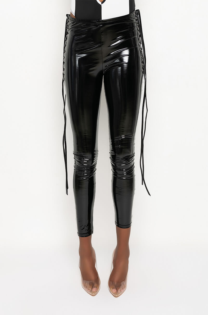 WASHPOPPIN VINYL LACE UP LEGGING