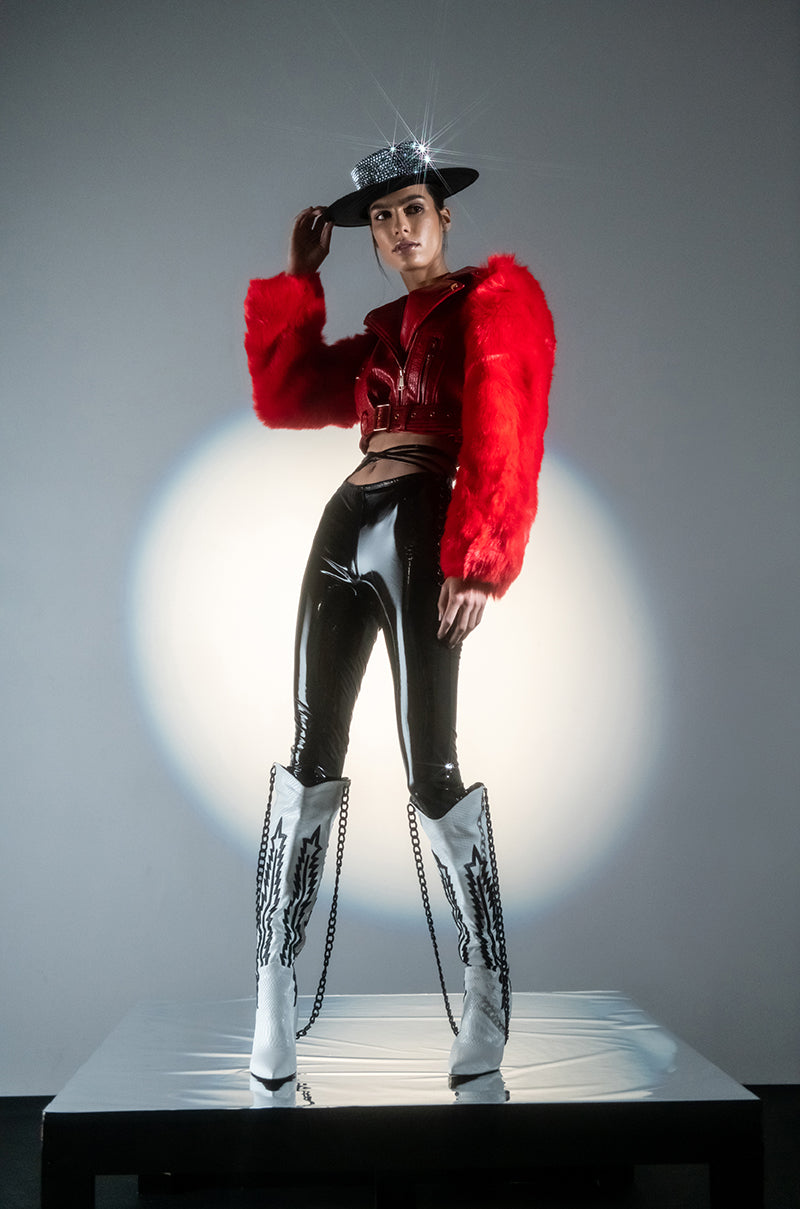 WASHPOPPIN VINYL LACE UP LEGGING