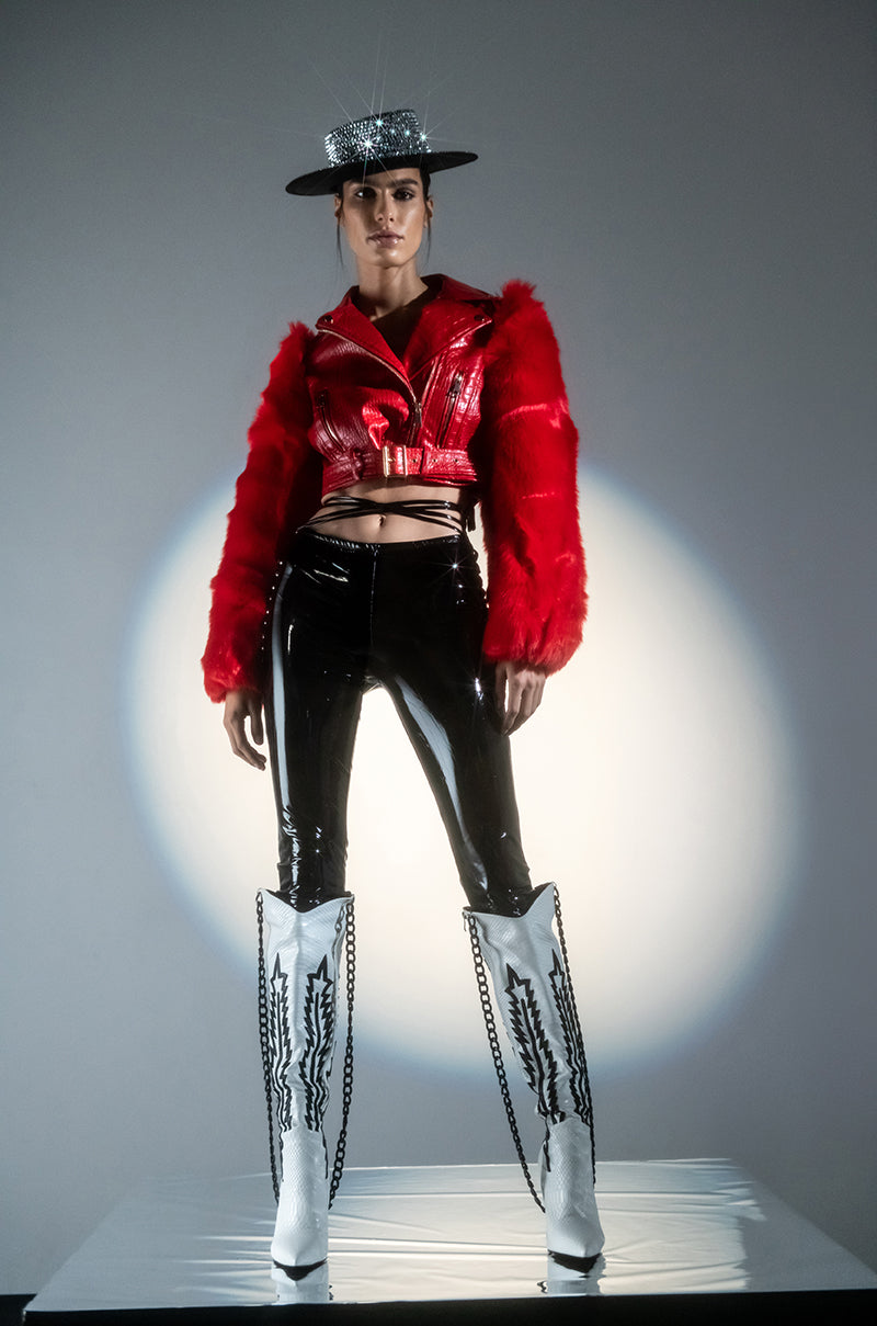WASHPOPPIN VINYL LACE UP LEGGING