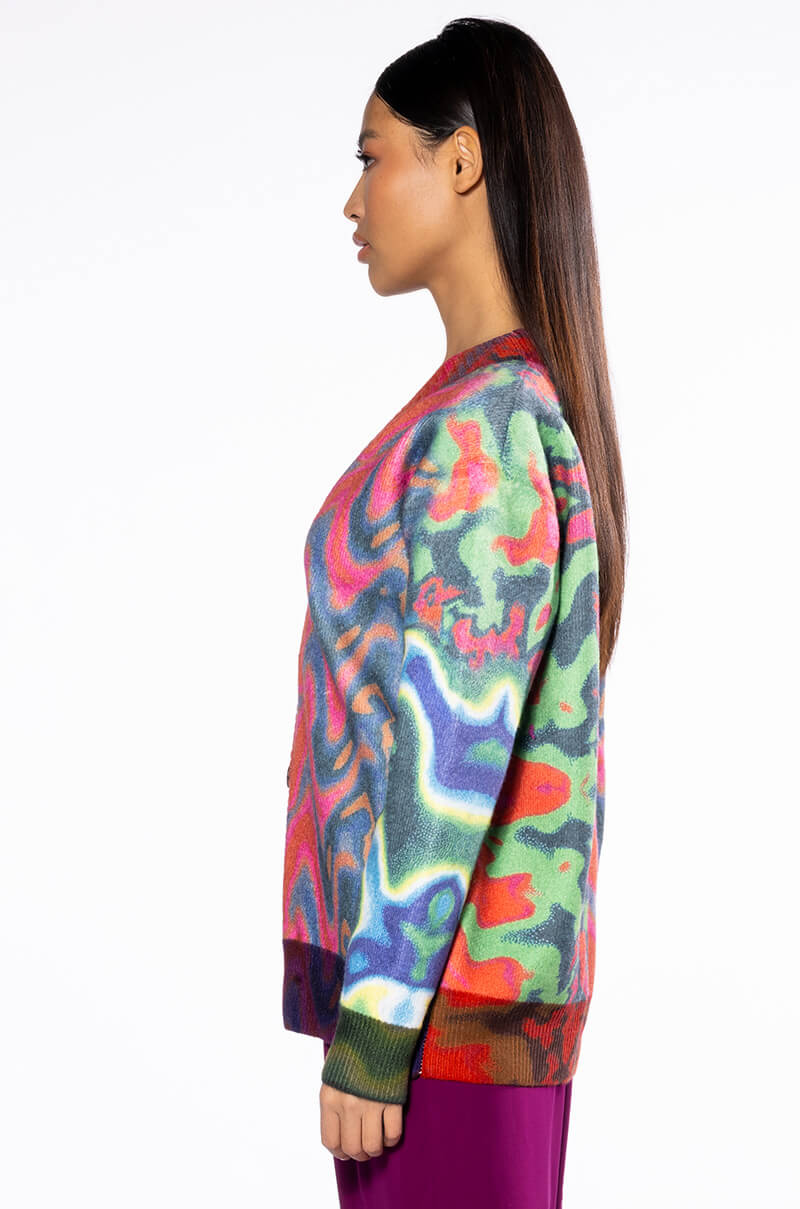 WAVY BABY COLORFUL SWEATER CARDIGAN