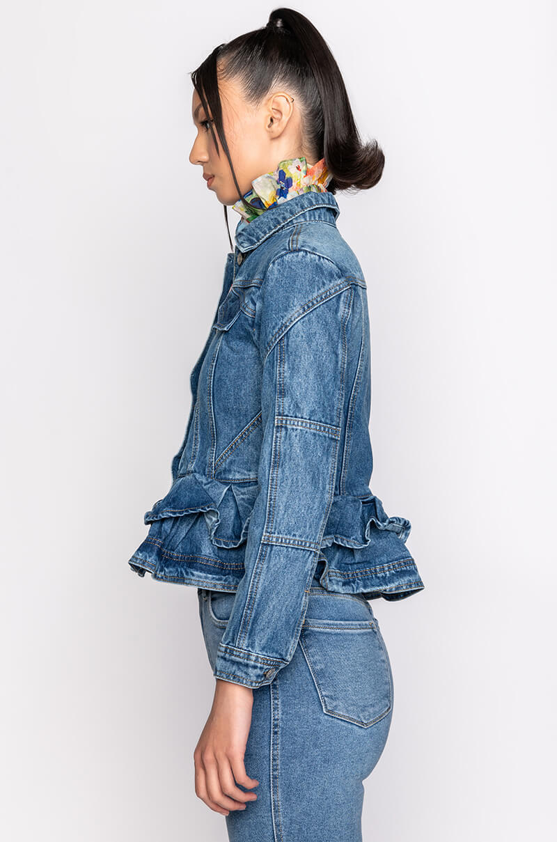 WAYNE PEPLUM DENIM JACKET