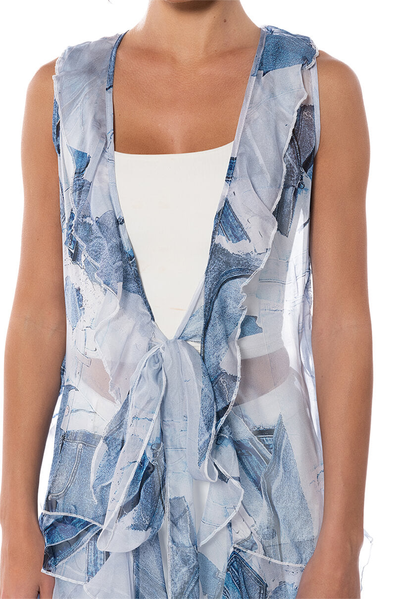 WHAT DREAMS ARE MADE OF DENIM MESH DUSTER