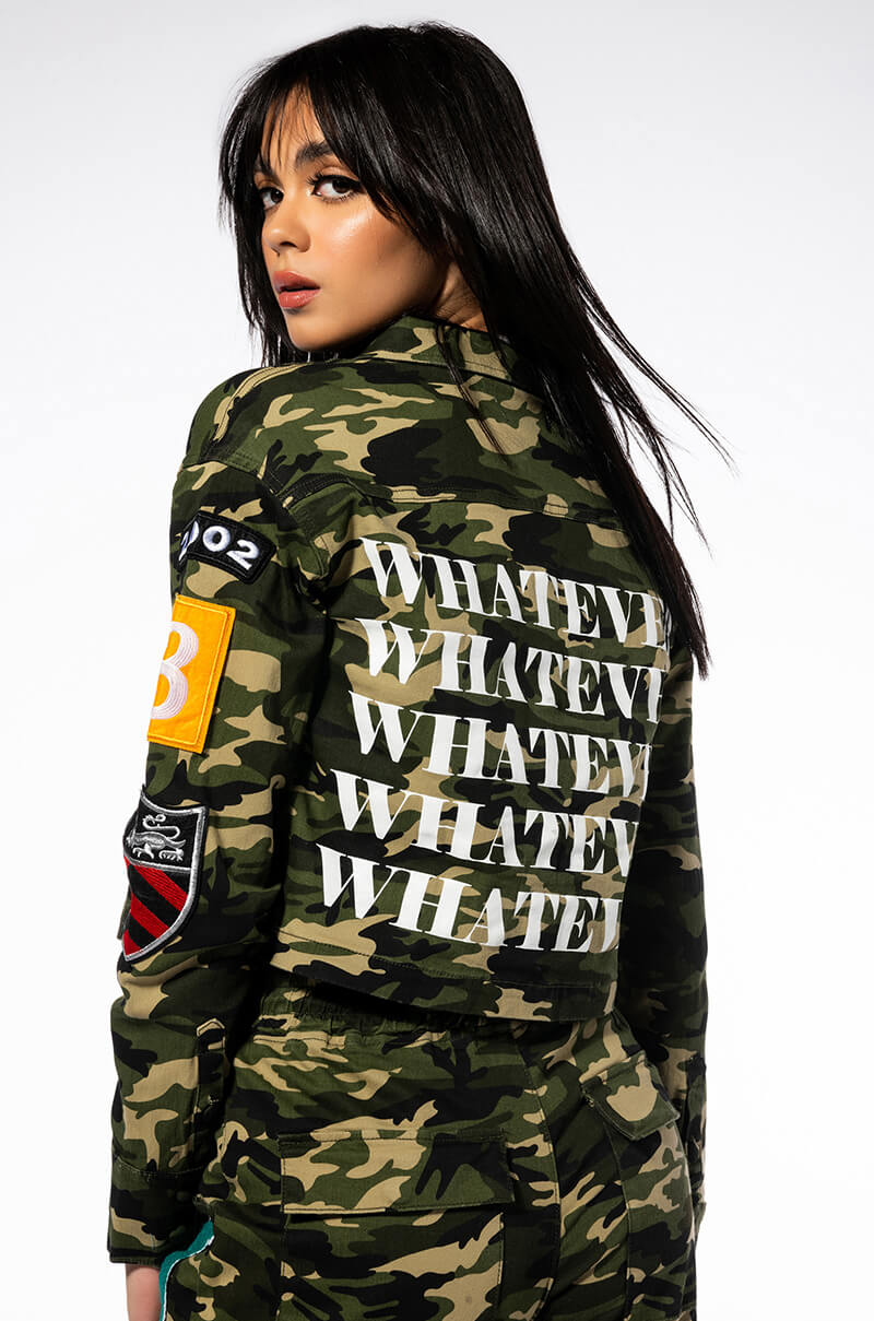 WHATEVER CAMO BOMBER JACKET