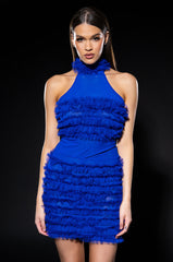 WHATEVER I SAY MESH TEXTURED MINI DRESS
