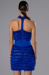 WHATEVER I SAY MESH TEXTURED MINI DRESS