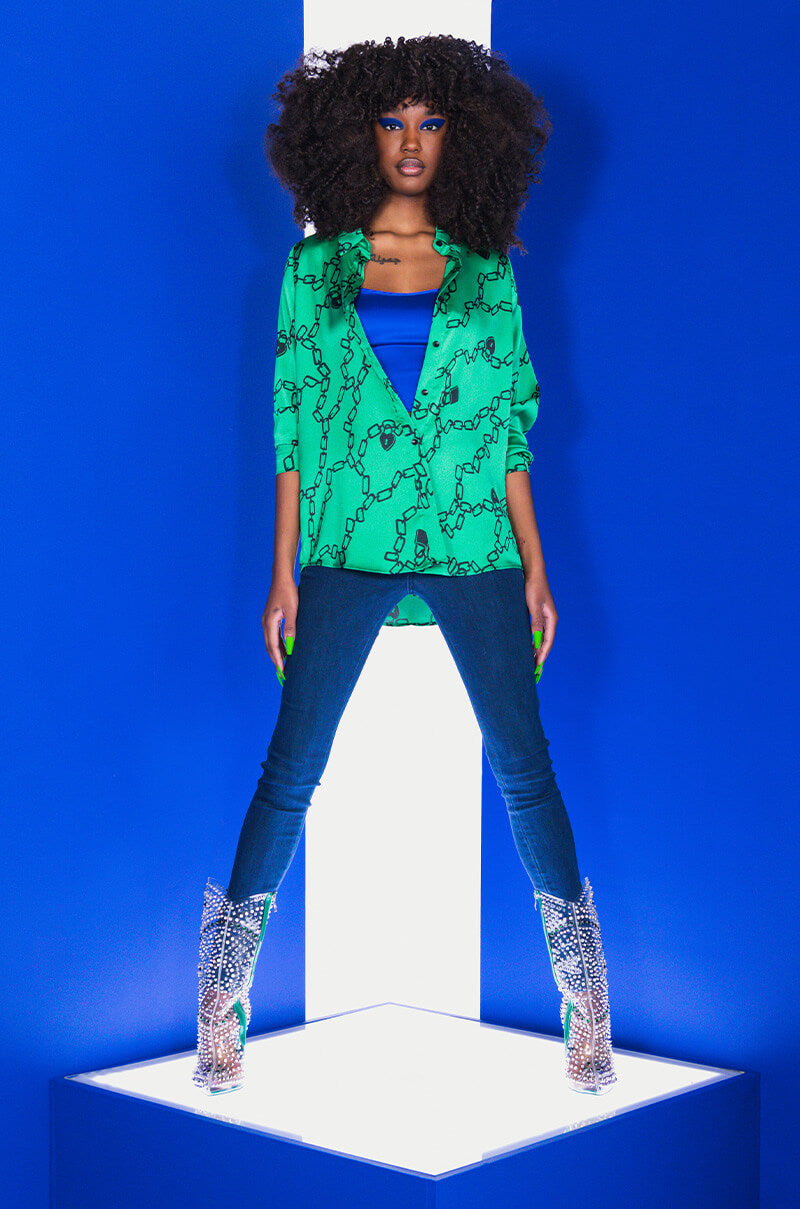 WHAT'S NEW BUTTON UP BLOUSE