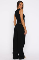 Club 14 Allie Wide Leg Sweatpants Black