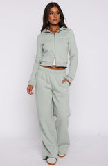 Comfy And Cute Wide Leg Sweatpants Seafoam