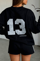 Gave You Everything Oversized Sweater Black
