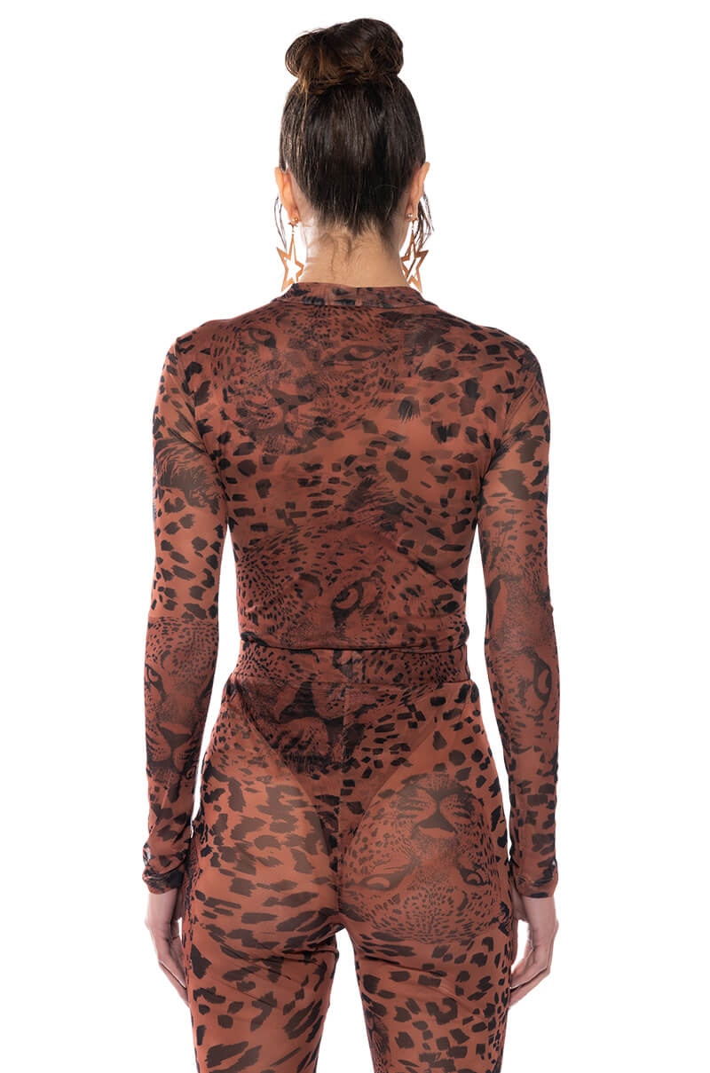 WILD CHEETAH PRINT LONGSLEEVE BODYSUIT