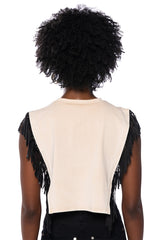 WILD WILD WEST FRINGE CROPPED TSHIRT