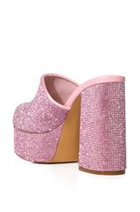 WILKINSON EMBELLISHED CHUNKY CLOG PUMP IN PINK