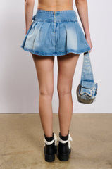 WISH U THE BEST DENIM MINI SKIRT