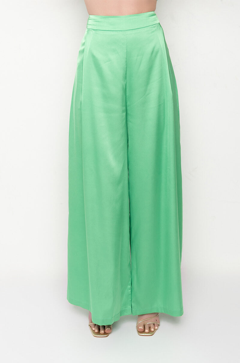 WISHFUL THINKING SATIN WIDE LEG PANT