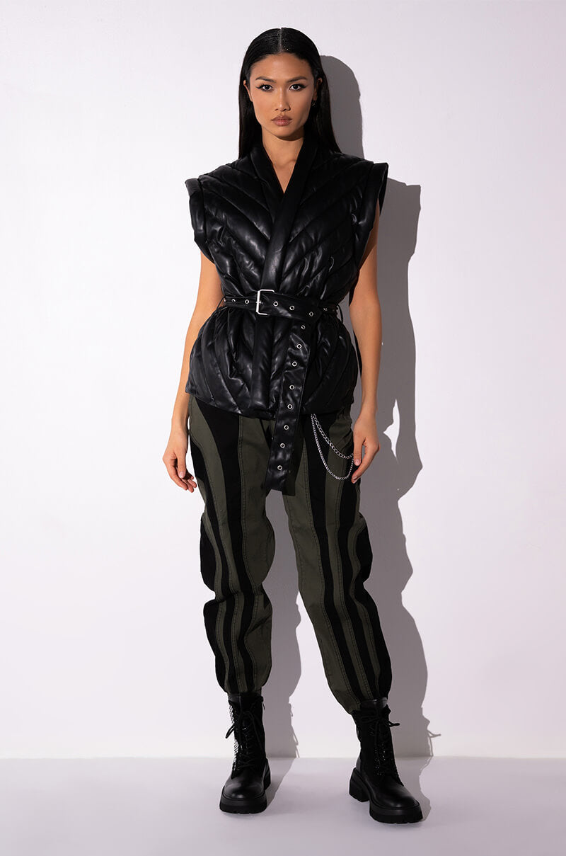 WONKA CHAIN DETAIL COLOR BLOCKED DENIM PANT