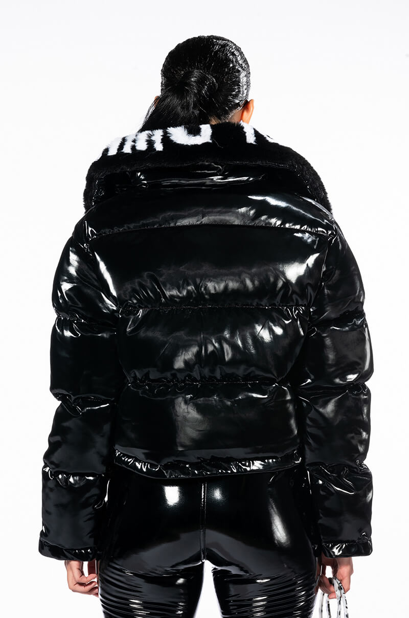 WORLD WIDE PATENT PUFFER WITH FUR COLLAR