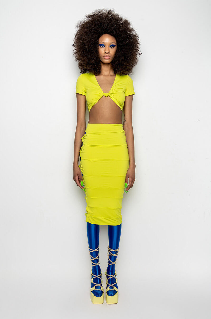 WORST BEHAVIOR CUTOUT MIDI SKIRT