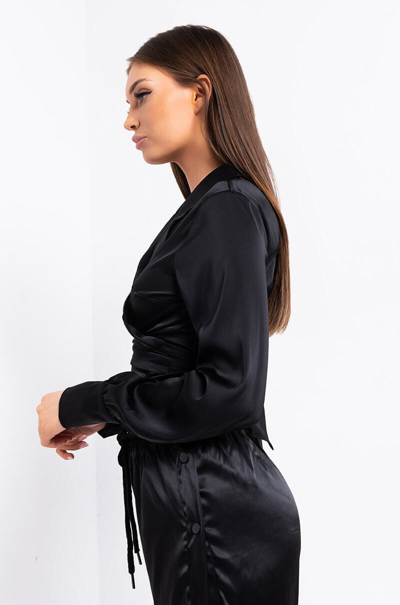 WRAP ME TIE FRONT BLOUSE