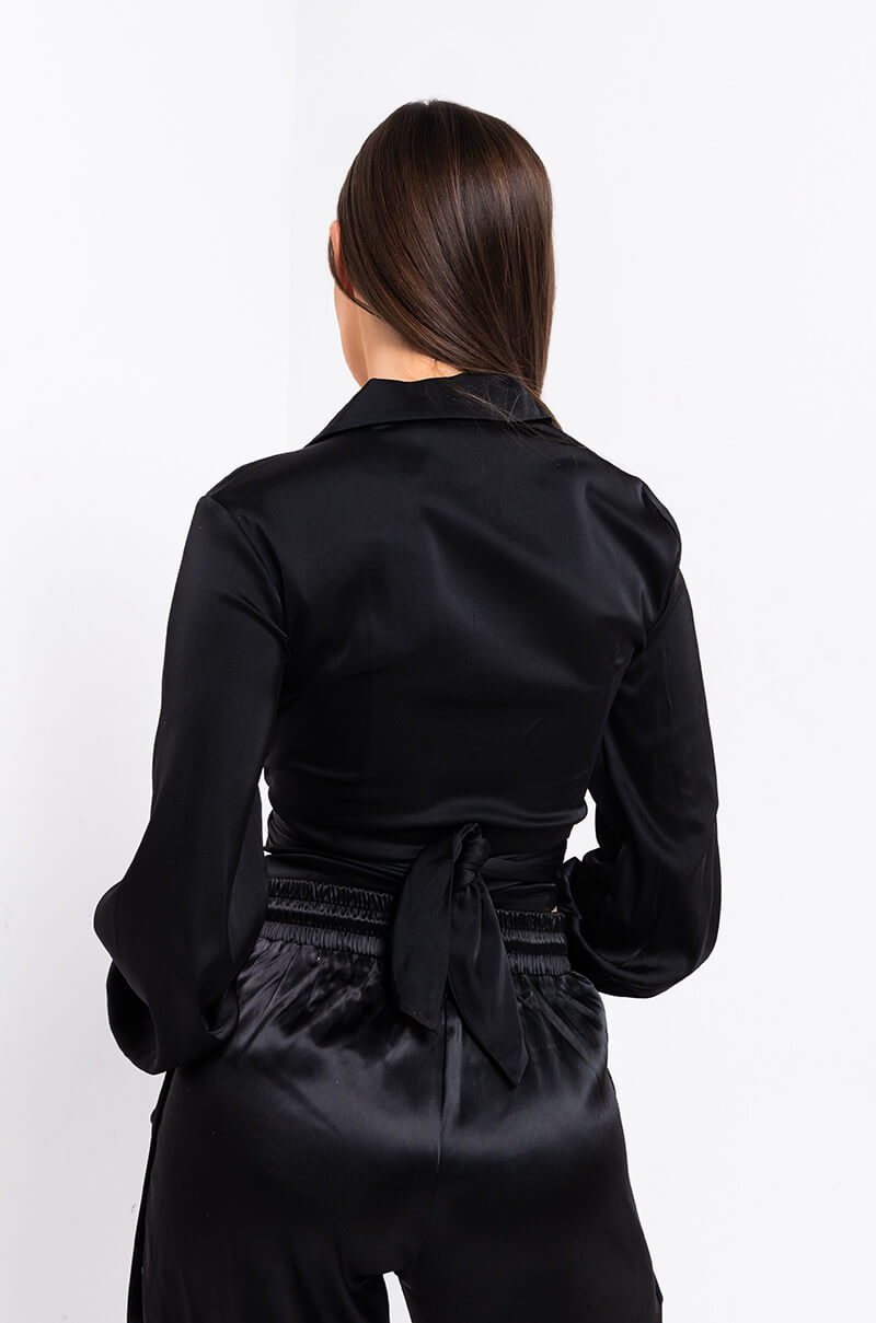 WRAP ME TIE FRONT BLOUSE