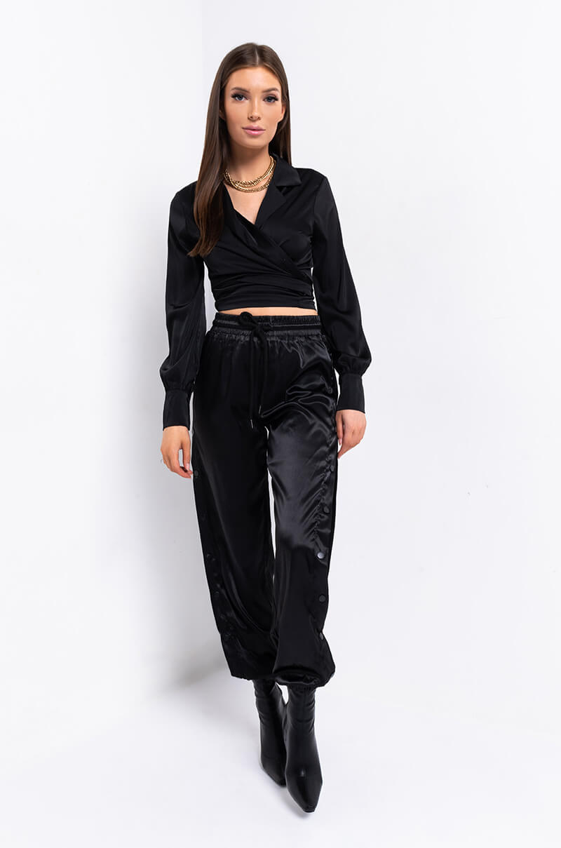 WRAP ME TIE FRONT BLOUSE