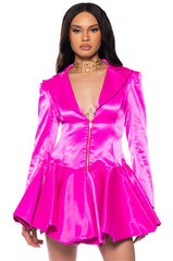 WREN LONG SLEEVE FIT AND FLARE MINI DRESS