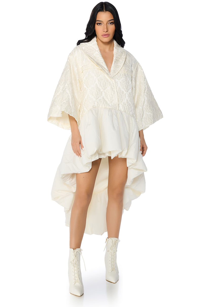 WRESTLER HI-LO BROCADE TRENCH