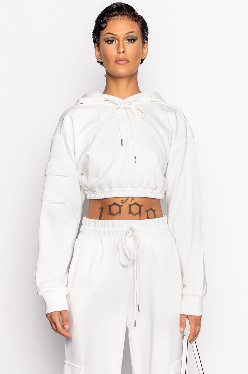 YAYA CROPPED CARGO HOODIE