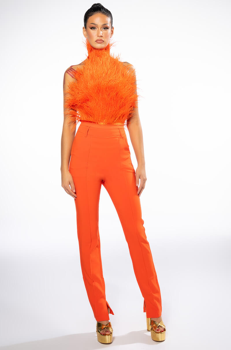 HIGH RISE STRAIGHT LEG TROUSER