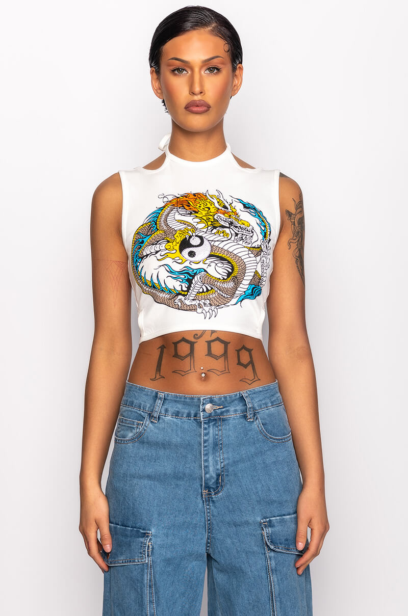 KIKI CROPPED GRAPHIC TANK