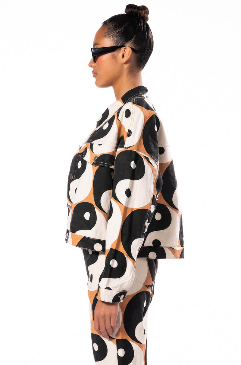 YINYANG PRINTED DENIM JACKET