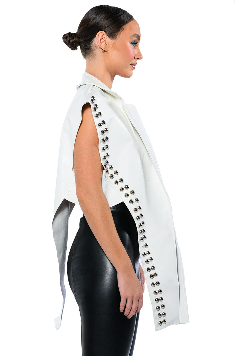 YOU ALREADY KNOW MOTO VEST WITH FRONT DRAPE