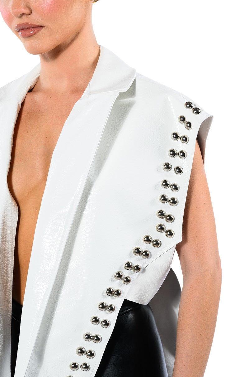 YOU ALREADY KNOW MOTO VEST WITH FRONT DRAPE