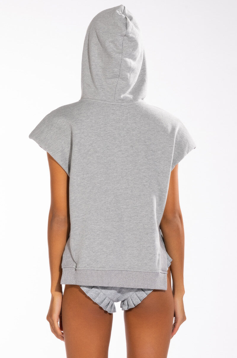 YOU AND ME SLEEVELESS EMBELLISHED HOODIE