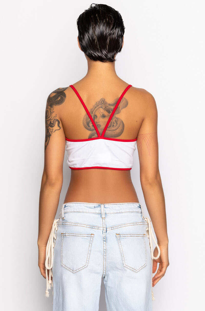 YOU KNOW YOU KNOW EMBELLISHED CROP TOP
