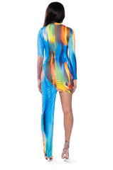 YOU NEVER KNOW FITTED ASYMMETRICAL MINI DRESS