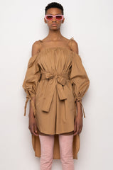 YOU RIGHT OFF THE SHOULDER HIGH LOW DRESS