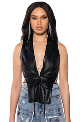 YOU'RE NO GOOD FOR ME OPEN BACK VEST